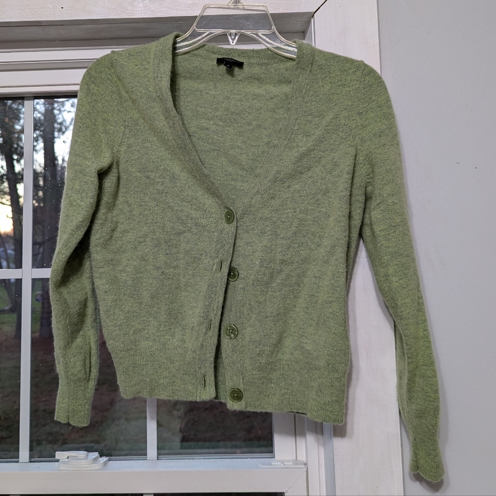 Talbots Green Wool Cardigan